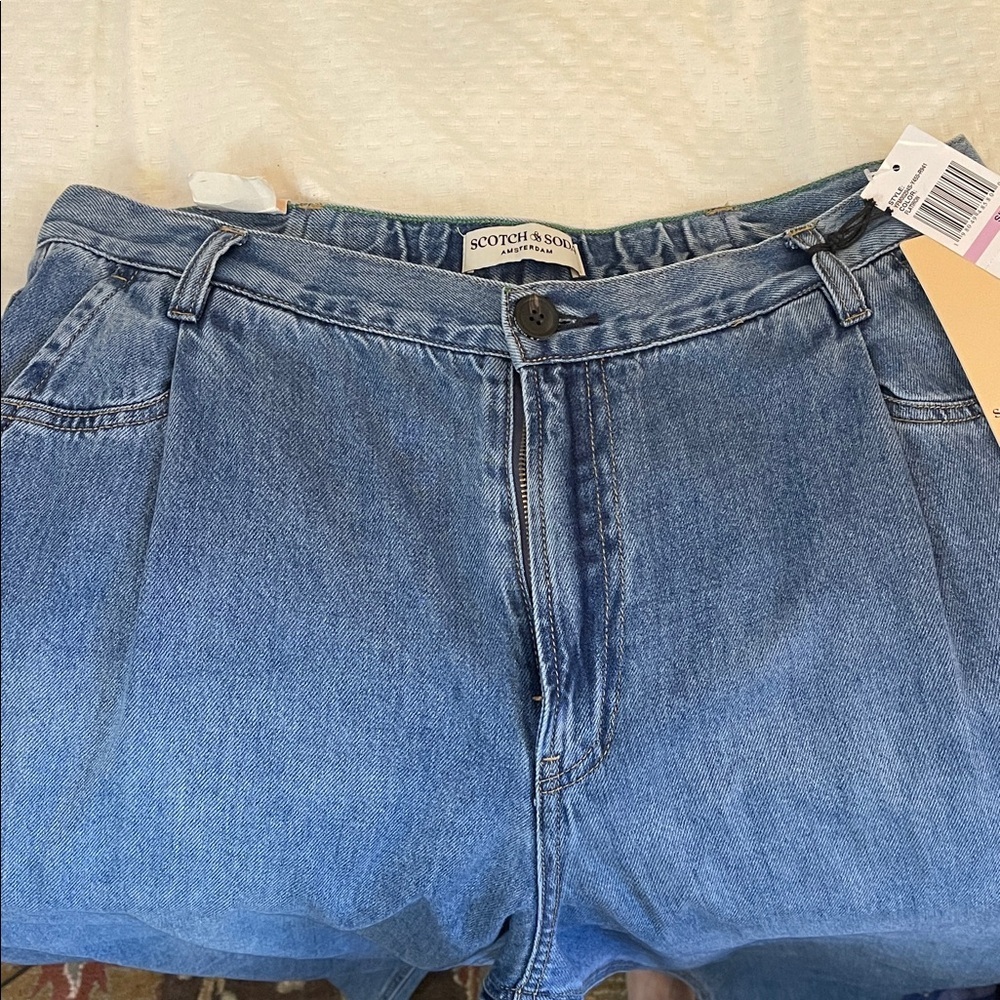 Scotch & Soda Women's Blue Wide Leg Jeans